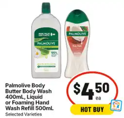 IGA Palmolive Body Butter Body Wash, Liquid or Foaming Hand Wash Refill offer