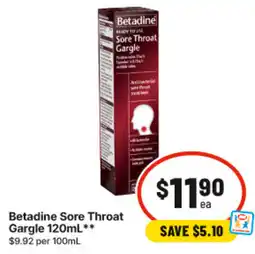 IGA Betadine Sore Throat Gargle offer