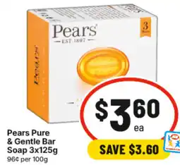 IGA Pears Pure & Gentle Bar Soap offer