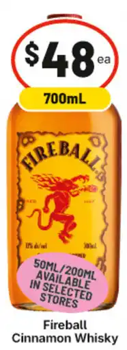 IGA Fireball Cinnamon Whisky offer