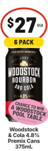 IGA Woodstock & Cola 4.8% Premix Cans offer