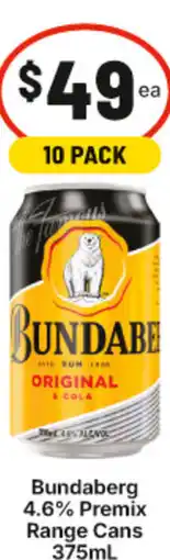 IGA Bundaberg 4.6% Premix Range Cans offer