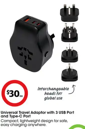 Universal Travel Adaptor with 3 USB Port and Type-C Port
