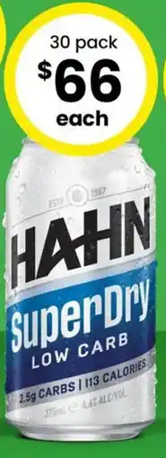 The Bottle O Hahn SuperDry Block Cans offer