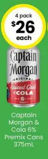 The Bottle O Captain Morgan & Cola 6% Premix Cans offer
