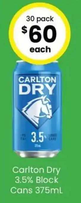 The Bottle O Carlton Dry 3.5% Block Cans offer