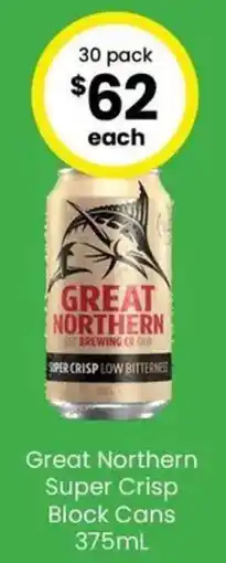 The Bottle O Great Northern Super Crisp Block Cans offer