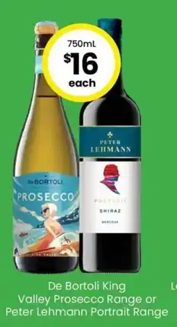 The Bottle O De Bortoli King Valley Prosecco Range or Peter Lehmann Portrait Range offer