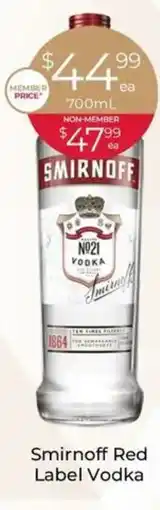 Porters Smirnoff Red Label Vodka offer