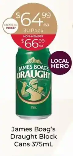 Porters James Boag's Draught Block Cans offer