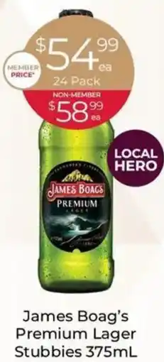 Porters James Boag's Premium Lager Stubbies offer
