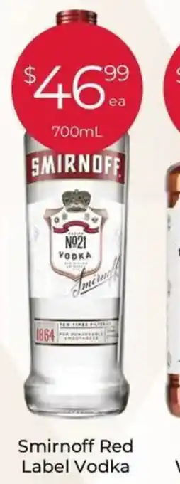 Porters Smirnoff Red Label Vodka offer