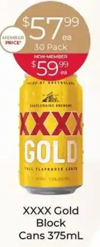 Porters XXXX Gold Block Cans offer