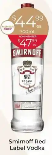 Porters Smirnoff Red Label Vodka offer