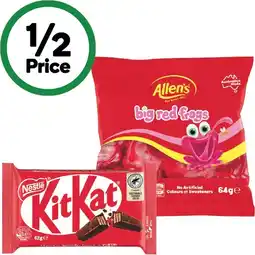 Woolworths Nestlé Medium Bars 35-50g or Allen’s Mini Bags 60-64g offer