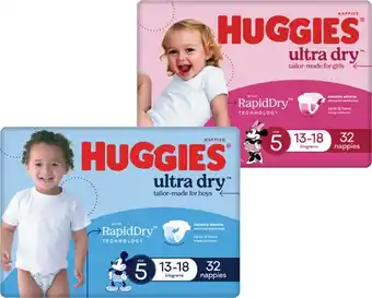 Coles Huggies Ultra Dry Bulk Nappies-54 Pack offer
