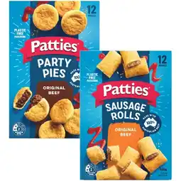 Woolworths Patties Party Pies or Sausage Rolls 450-560g Pk 12 – From the Freezer offer