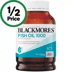 Woolworths Blackmores Fish Oil 1000mg Capsules offer