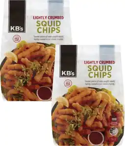 Coles KB's Tender Squid Chips Lightly Crumbed offer