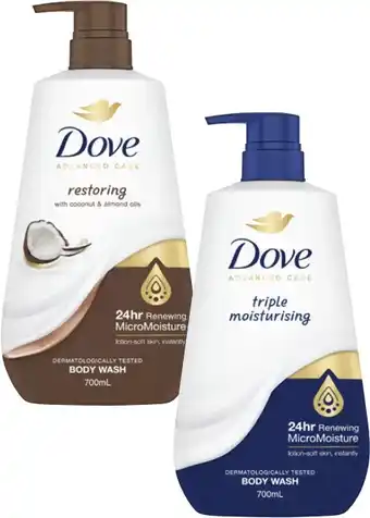 Coles Dove Advanced Body Wash offer