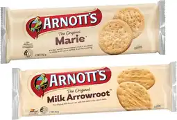 Coles Arnott's Marie or Milk Arrowroot Biscuits 250g offer