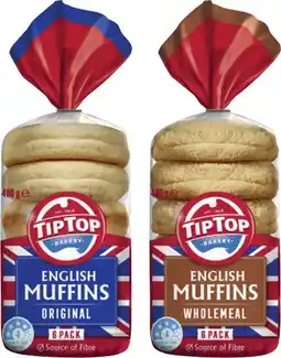 Coles Tip Top English Muffins 400g offer