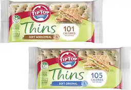Coles Tip Top Thins 240g offer