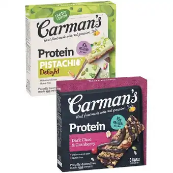 Woolworths Carman’s Protein Bars offer