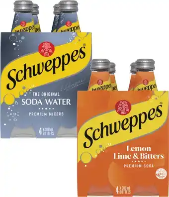 Coles Schweppes Mixers, Soft Drink or Mineral Water 4x300mL offer