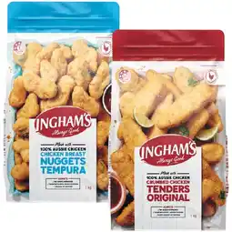 Woolworths Ingham’s Crumbed or Tempura Chicken Nuggets or Tenders 1 kg offer