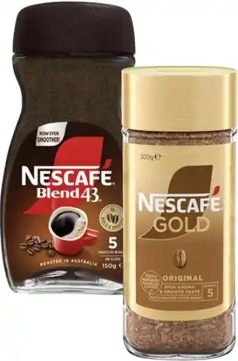 Coles Nescafé Blend 43 140g-150g or Gold Instant Coffee 100g offer