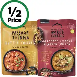 Woolworths Passage To India Simmer Sauce or World Curries 375g offer