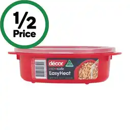 Woolworths Décor Microsafe EasyHeat Round Container offer