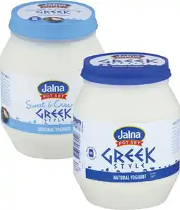 Coles Jalna Pot Set Greek Style Yoghurt offer