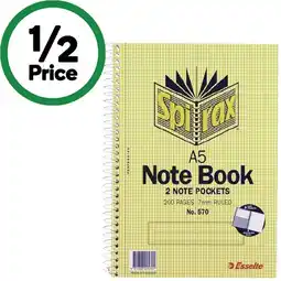 Woolworths Spirax 570 A5 Note Book 200 pages offer