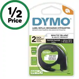 Woolworths Dymo Letratag Paper Tape White 12mm x 4m offer