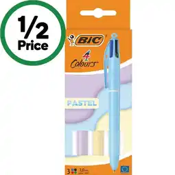 Woolworths BiC 4 Colours Pastel Ballpoint Pen offer