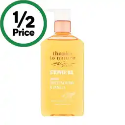 Woolworths Thanks To Nature Nourish Sweet Almond Shower Oil offer