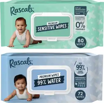 Coles Rascals Premium Baby Wipes-80 Pack offer