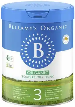 Coles Bellamy's Organic Step 3 Toddler Milk Drink offer