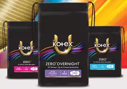 Coles U By Kotex Zero Pads with Wings Super 10 Pack, Regular 12 Pack or Overnight 8 Pack offer
