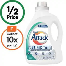 Woolworths Biozet Attack Plus Laundry Liquid 2 Litre or Powder 2 kg offer