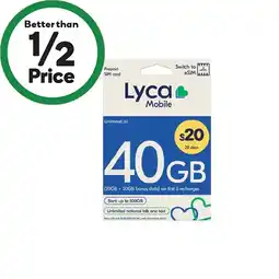 Woolworths Lyca $20 Starter Pack• offer