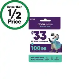 Woolworths Dodo $33 Starter Pack§ offer