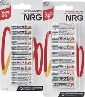 Coles NRG Batteries AA or AAA 24 Pack offer