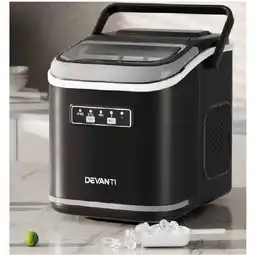 Woolworths Devanti Ice Maker Machine Portable Countertop w/Self Cleaning 1.3L Black offer