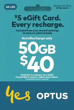 Coles Optus $40 AutoRecharge Only SIM Starter Kit offer