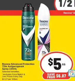 IGA Rexona Advanced Protection 72hr Antiperspirant offer