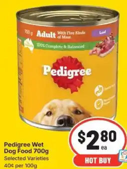 IGA Pedigree Wet Dog Food offer