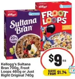 IGA Kellogg's Sultana Bran froot Loops offer